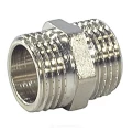 Ниппель VALFEX VF.582.N.012 1/2″ Ду15 Ру40 латунный никелированный присоединение наружная резьба