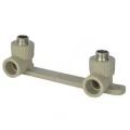 Планка монтажная VALFEX 1/2″ Дн25 Ру25 под смеситель, корпус - полипропилен PPR, присоединение - наружная резьба/внутренняя сварка, цвет - серый