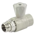 Кран шаровой VALFEX Дн25х1/2″ Ру25 для радиаторов прямой стандартнопроходной, полипропиленовый, наружная резьба/пайка, управление вентиль, серый