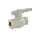 Кран шаровой VALFEX PP-R серый Дн20x1/2″ Ру25 комбинированный с внутренней резьбой, корпус - полипропилен