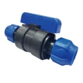 Кран шаровой Valfex компрессионный PP-R Дн20x20 Ру16 полнопроходной цанга-цанга, корпус - полипропилен