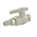 Кран шаровой VALFEX PP-R серый Дн20x20 Ру25 односторонне разъемный, корпус - полипропилен