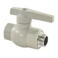 Кран шаровой VALFEX PP-R серый Дн20x1/2″ Ру25 комбинированный с наружной резьбой, корпус - полипропилен