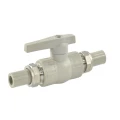 Кран шаровой VALFEX PP-R серый Дн20x20 Ру25 двусторонне разъемный, корпус - полипропилен