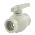 Кран шаровой Valfex PP-R серый Дн40 Ру25 полнопроходной, внутренняя пайка, корпус - полипропилен