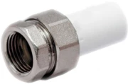 Муфта PP-R комбинированная трубная Valfex Дн40х1 1/4″ Ру 25 разъемная, белая , внутренняя резьба 