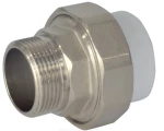 Муфта PP-R комбинированная Valfex Дн40х1 1/4″ разъемная ,усиленная , белая, наружная резьба