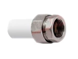 Муфта комбинированная разъемная PP-R VALFEX Дн 25х3/4″ Ру25 трубная, внутренняя резьба белая 