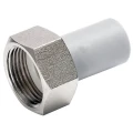 Штуцер PP-R Valfex Дн25х1″ Py25 комбинированный, с накидной гайкой, белый