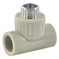 Тройник полипропиленовый комбинированный VALFEX Дн20x1/2″ Ру25, наружняя резьба, цвет серый