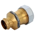 Переходник Viega Sanpress с SC-Contur Дн1″х28 Ру16 соединительный, бронзовый, присоединение - пресс/накидная гайка