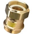 Муфта Viega Profipress Дн18х1/2″ Ру10, корпус-бронза, присоединение-пресс/резьба, с накидной гайкой и плоской прокладкой