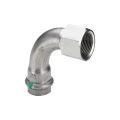 Отвод пресс-В Viega Sanpress Inox SC-Contur Дн18 Ру16, Rp3/4″, пресс / внутренняя резьба, угол 90°, для труб из нержавеющей стали, корпус - нержавеющая сталь