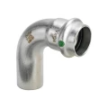 Отвод Viega Sanpress Inox 2316.1 Дн15 Ру16 однораструбный, угол 90°, корпус - нержавеющая сталь, уплотнение - EPDM, присоединение - пресс, с контуром безопасности SC-Contur 