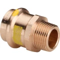 Муфта переходная Viega Profipress G 2611 Дн35x1″ Ру16 соединительная, для медных труб, бронза, наружная резьба / пресс, уплотнение HNBR