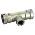 Тройник переходной Viega Megapress с SC-Contur Дн3/4″x1/2″x3/4″ Ру16 стальной оцинкованный,  присоединение - пресс/внутренняя резьба