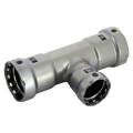 Тройник переходной Viega Megapress с SC-Contur Дн3/4″x1/2″x3/4″ Ру16 стальной оцинкованный,  присоединение - пресс