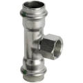 Тройник Viega Sanpress Inox SC-Contur Дн15х1/2″х15 Ру16 нержавеющая сталь, присоединение - пресс/ внутренняя резьба, переходной