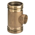 Тройник Viega Sanpress XL SC-Contur Дн76х3/4″х76 Ру16 стопорное кольцо, бронзовый, присоединение - пресс/внутренняя резьба, переходной
