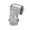 Угольник Viega Sanpress Inox SC-Contur 2314.2 Дн15х1/2″ Ру16 с разъемным соединением и плоской прокладкой, из нержавеющей стали, 90°, внутренняя резьба / пресс  Угольник Viega Sanpress Inox SC-Contur 2314.2 Дн15х1/2″ Ру16 с разъемным соединением и плоской прокладкой, из нержавеющей стали, 90°, внутренняя резьба / пресс