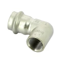 Угольник Viega Sanpress Inox SC-Contur 2314.2 Дн22х1/2″ Ру16 с разъемным соединением и плоской прокладкой, из нержавеющей стали, 90°, внутренняя резьба / пресс  Угольник Viega Sanpress Inox SC-Contur 2314.2 Дн22х1/2″ Ру16 с разъемным соединением и плоской прокладкой, из нержавеющей стали, 90°, внутренняя резьба / пресс
