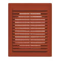 Решетка вентиляционная VIENTO ВР 180х250мм вытяжная прямоугольная, с рамкой, материал - АБС-пластик, цвет - коричневый