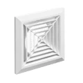 Решетка приточно-вытяжная VIENTO ВФ 160х160мм с фланцем 100мм прямоугольная, материал - АБС-пластик, цвет - белый
