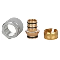 Адаптер зажимной Wester Дн16x2.0-G3/4″ Ру10 латунный, с накидной гайкой, внутренняя резьба (евроконус), для металлопластиковых труб