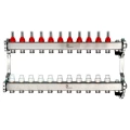 Коллекторная группа Wester MUFS 1″ Ду25 Ру10 выходов 11х3/4″, материал - нержавеющая сталь, с расходомерами  Коллекторная группа Wester MUFS 1″ Ду25 Ру10 выходов 11х3/4″, материал - нержавеющая сталь, с расходомерами