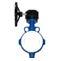 Затвор дисковый поворотный Tecofi TECFLON VP 4449R-08PTFE Ду300 Ру10 межфланцевый, корпус - ковкий чугун GGG50, диск - нержавеющая сталь CF8M футерованная РTFE, уплотнение - PTFE, с редуктором