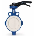 Затвор дисковый поворотный Tecofi TECFLON VP 4449R-02PTFE Ду65 Ру16 межфланцевый, корпус - ковкий чугун GGG50, диск - нержавеющая сталь CF8M футерованная РTFE, уплотнение - PTFE, с рукояткой
