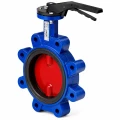 Затвор дисковый поворотный Tecofi TECFLY VPG4648-02EP Ду150 Ру16 с резьбовыми проушинами, корпус - ковкий чугун EN-GJS-400-15, диск - ковкий чугун EN-GJS-400-15, уплотнение - EPDM, с рукояткой