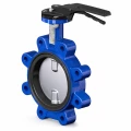 Затвор дисковый поворотный Tecofi TECFLY VPG4649-02EP Ду150 Ру16 с резьбовыми проушинами, корпус - ковкий чугун EN-GJS-400-15, диск - нержавеющая сталь CF8M, уплотнение - EPDM, с рукояткой
