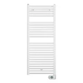 Полотенцесушитель электрический Zehnder Aura лесенка, стальной, настенный, 500х906 мм, мощность 500 Вт, белый глянцевый