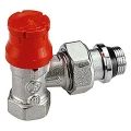 Клапан термостатический Giacomini R401PTG 3/8″ Ду10 Ру10 угловой, с предварительной настройкой, хромированный, отвод с герметичной прокладкой, присоединение - внутренняя резьба, корпус - латунь