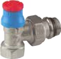 Клапан термостатический Giacomini R401TG 3/8″ Ду10 Ру10 угловой, хромированный, отвод с герметичной прокладкой, присоединение - внутренняя резьба, корпус - латунь