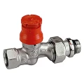 Клапан термостатический Giacomini R402PTG 3/8″ Ду10 Ру16 прямой, с предварительной настройкой, хромированный, отвод с герметичной прокладкой, присоединение - внутренняя резьба, корпус - латунь