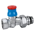 Клапан термостатический Giacomini R402TG 3/8″ Ду10 Ру10 прямой, хромированный, отвод с герметичной прокладкой, присоединение - внутренняя резьба, корпус - латунь