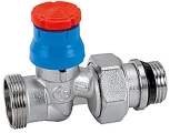 Клапан термостатический Giacomini R412TG 3/8″ Ду10 Ру10 прямой, хромированный, отвод с герметичной прокладкой, присоединение - наружная резьба, корпус - латунь