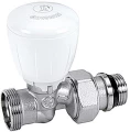 Клапан термостатический Giacomini R432TG 3/8″ Ду10 Ру16 прямой, микрометрический, хромированный, отвод с герметичной прокладкой, присоединение - наружная резьба, корпус - латунь