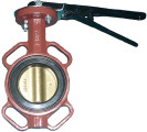 Затвор поворотный дисковый межфланцевый ABRA BUV-VF843D серии H Ду150 Ру16 чугунный, диск из бронзы, уплотнение NBR, с рукояткой