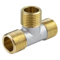 Тройник латунный Aquasfera 9010 Ду15 (1/2″) Ру40 НР/НР/НР никель ГОСТ 32585-2013