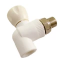 Кран полипропиленовый PPRC угловой MeerPlast Дн20x1/2″ Ру25 под приварку / американка