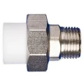Муфта PPRC разъемная MeerPlast Дн20х15 Ру25 белая наружная резьба