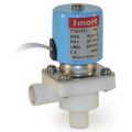 Клапан электромагнитный Smart SP-6135 Ду8 Ру1 муфтовый со штуцером - 12 мм, нормально закрытый, корпус - полипропилен, уплотнение - Silicon, Kvs-1.98, катушка 24В