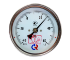 Термометр биметаллический БТ-41.211 Росма осевой, от -40 до +60°С, корпус 80 мм, L=100 мм, присоединение G1/2"