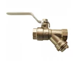 Кран шаровой STI 3/4″ Ду20 Ру16 стандартнопроходной, латунь, уплотнение - фторопласт, внутренняя резьба, ручка-рычаг, с фильтром