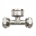 Тройник обжимной латунный STI Ду16х1/2″х16 Ру25, внутренняя резьба
