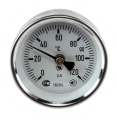 Термометр биметаллический ТБП63/ТР30 НПО Юмас накладной, до 120°С, корпус 63 мм с пружиной для крепления