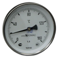 Термометр биметаллический ТБП-Т НПО Юмас осевой, до 160°С, корпус 100 мм, L=50 мм, присоединение G1/2"